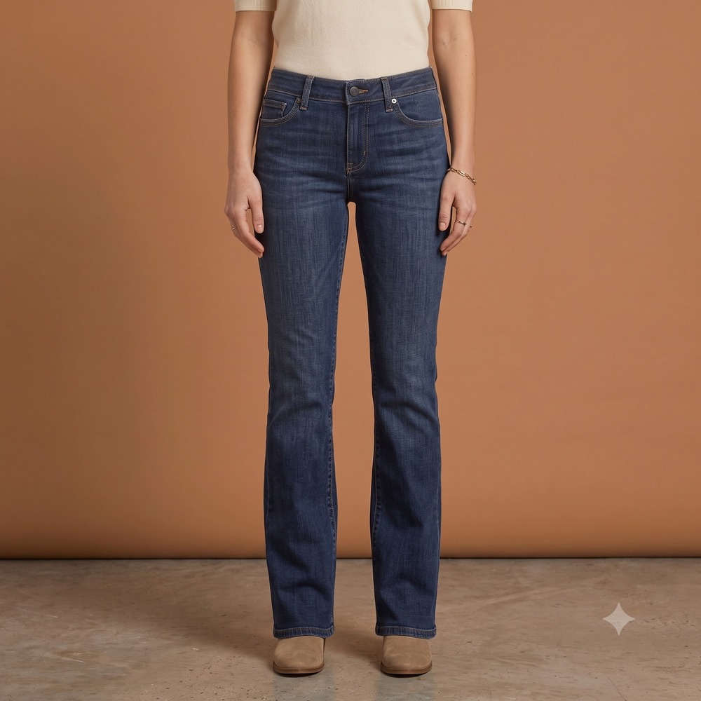 Riders by Lee Mid Rise Bootcut Jeans Medium Wash Blue‎ Denim Size 12M EUC